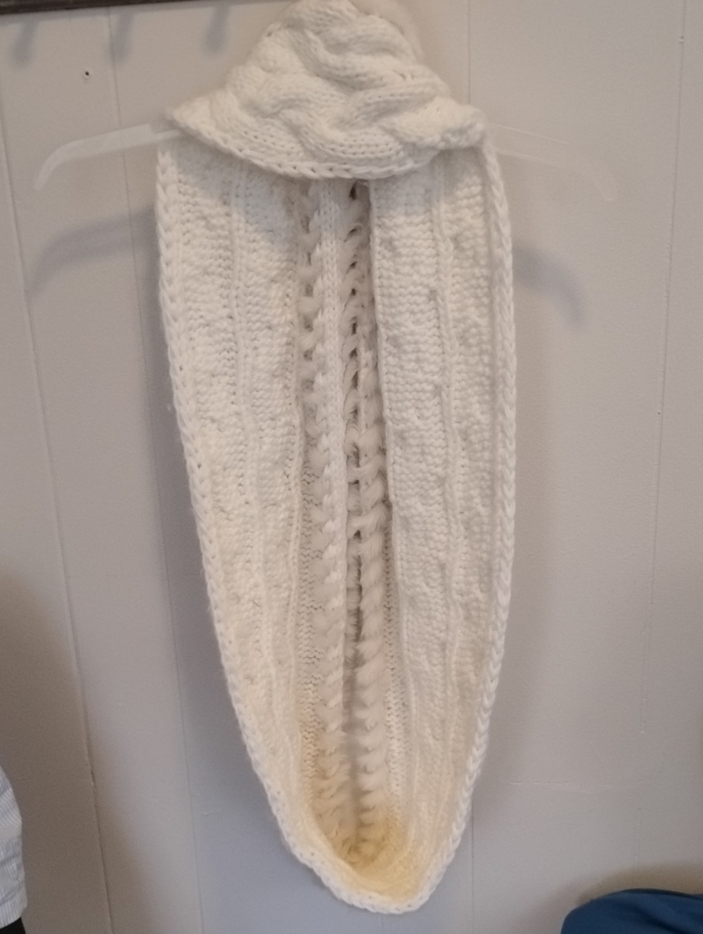 LOFT Cream Cable Knit Cowl Neck Sweater - Picture 3 of 6